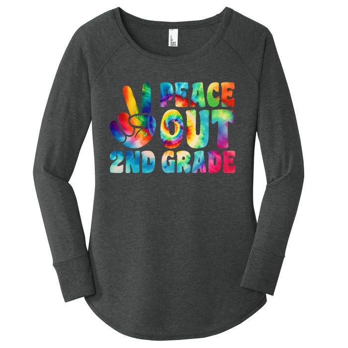 tie dye peace out second grade cute last day of 2nd grade Women's Perfect Tri Tunic Long Sleeve Shirt