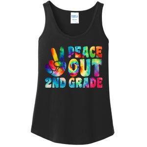 tie dye peace out second grade cute last day of 2nd grade Ladies Essential Tank