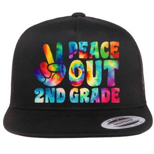 tie dye peace out second grade cute last day of 2nd grade Flat Bill Trucker Hat