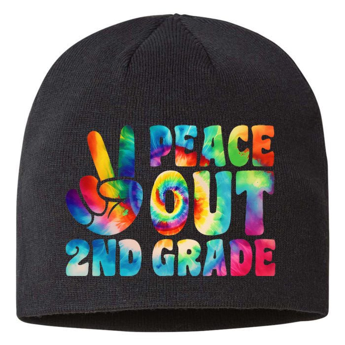 tie dye peace out second grade cute last day of 2nd grade Sustainable Beanie