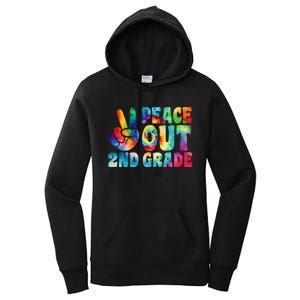 tie dye peace out second grade cute last day of 2nd grade Women's Pullover Hoodie