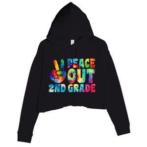 tie dye peace out second grade cute last day of 2nd grade Crop Fleece Hoodie