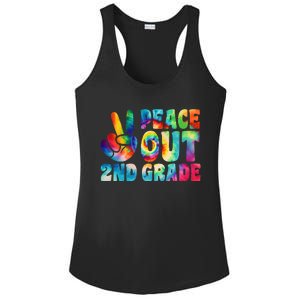 tie dye peace out second grade cute last day of 2nd grade Ladies PosiCharge Competitor Racerback Tank