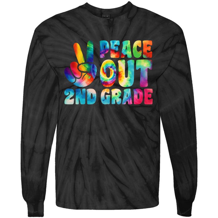 tie dye peace out second grade cute last day of 2nd grade Tie-Dye Long Sleeve Shirt