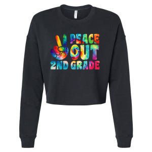 tie dye peace out second grade cute last day of 2nd grade Cropped Pullover Crew