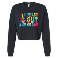 tie dye peace out second grade cute last day of 2nd grade Cropped Pullover Crew