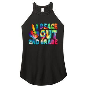 tie dye peace out second grade cute last day of 2nd grade Women's Perfect Tri Rocker Tank