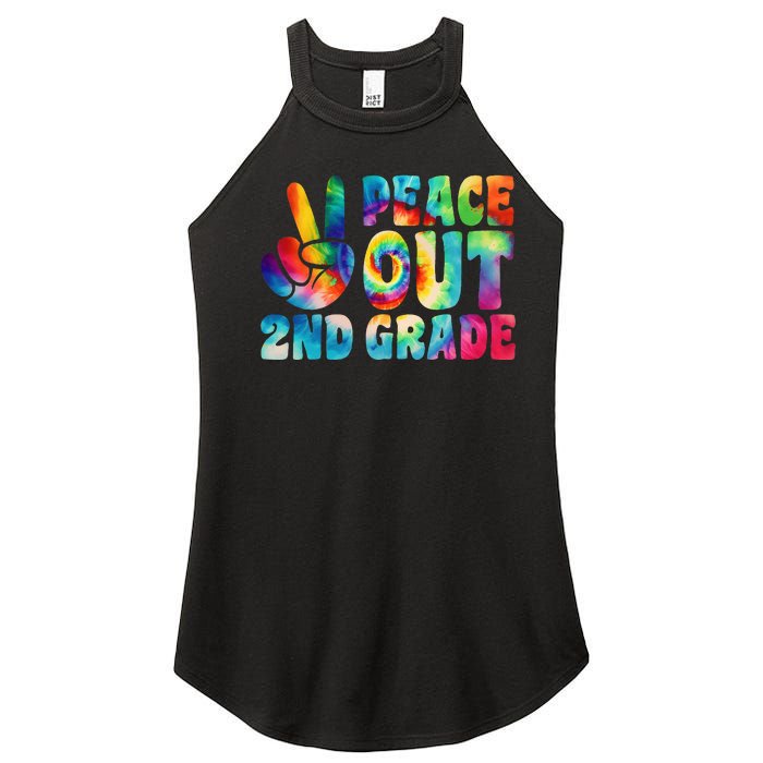 tie dye peace out second grade cute last day of 2nd grade Women's Perfect Tri Rocker Tank