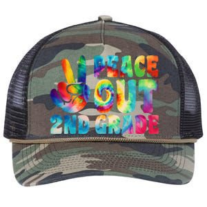 tie dye peace out second grade cute last day of 2nd grade Retro Rope Trucker Hat Cap