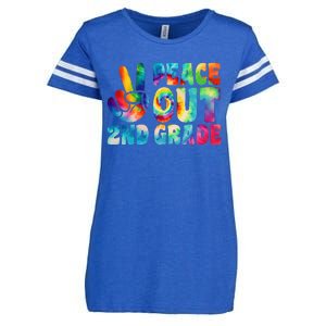 tie dye peace out second grade cute last day of 2nd grade Enza Ladies Jersey Football T-Shirt