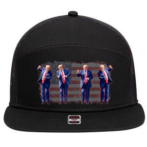 Trump Dance Pro Trump 2024 Trump President Maga 45 47 7 Panel Mesh Trucker Snapback Hat