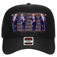 Trump Dance Pro Trump 2024 Trump President Maga 45 47 High Crown Mesh Back Trucker Hat