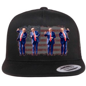 Trump Dance Pro Trump 2024 Trump President Maga 45 47 Flat Bill Trucker Hat