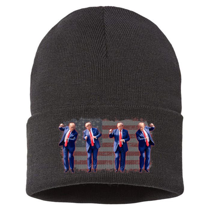 Trump Dance Pro Trump 2024 Trump President Maga 45 47 Sustainable Knit Beanie