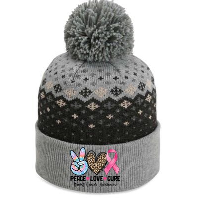 Tie Dye Peace Love Cure Pink Ribbon Breast Cancer Awareness Gift The Baniff Cuffed Pom Beanie