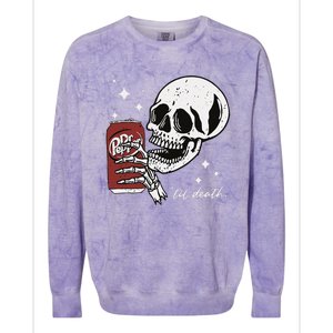 Till Death Pepper Skeleton Halloween Skeleton Drink Pepper Colorblast Crewneck Sweatshirt