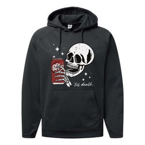 Till Death Pepper Skeleton Halloween Skeleton Drink Pepper Performance Fleece Hoodie