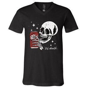 Till Death Pepper Skeleton Halloween Skeleton Drink Pepper V-Neck T-Shirt