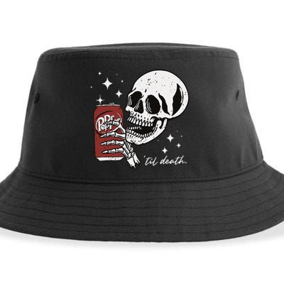 Till Death Pepper Skeleton Halloween Skeleton Drink Pepper Sustainable Bucket Hat