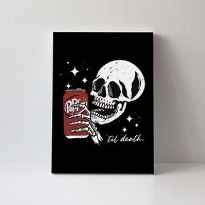 Till Death Pepper Skeleton Halloween Skeleton Drink Pepper Canvas