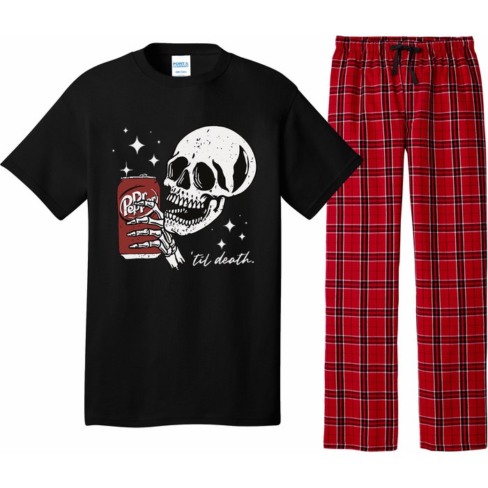 Till Death Pepper Skeleton Halloween Skeleton Drink Pepper Pajama Set