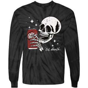 Till Death Pepper Skeleton Halloween Skeleton Drink Pepper Tie-Dye Long Sleeve Shirt