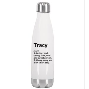 TRACY Definition Personalized Name Funny Birthday Gift Idea Stainless Steel Insulated Water Bottle