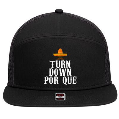 Turn Down Por Que Essential 7 Panel Mesh Trucker Snapback Hat