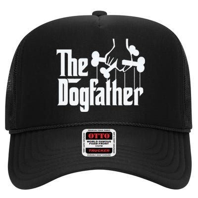 The Dogfather Perfect Gift for Dog Lovers High Crown Mesh Back Trucker Hat