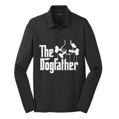 The Dogfather Perfect Gift for Dog Lovers Silk Touch Performance Long Sleeve Polo