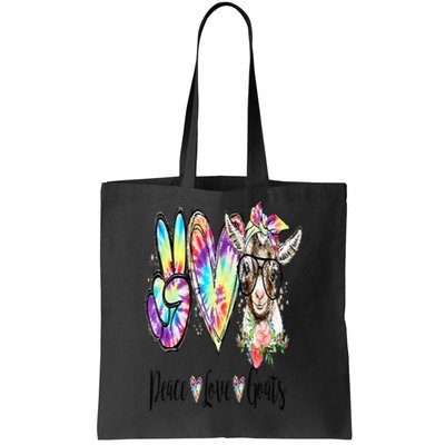 Tie Dye Peace Love Goats Farm Girl Goat Lover Funny Gift Tote Bag