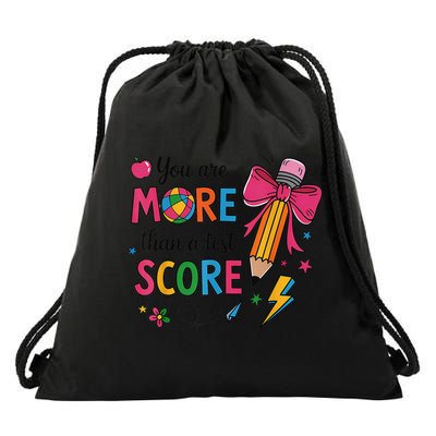 Test Day Pencil Coquette Bow You Are More Than A Test Score Drawstring Bag