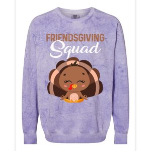 Thanksgiving Day Party Friendsgiving Squad Meditation Turkey Meaningful Gift Colorblast Crewneck Sweatshirt