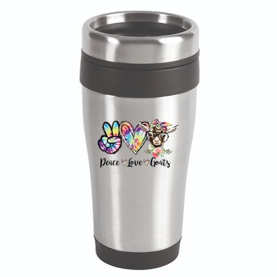 Tie Dye Peace Love Goats Farm Girl Goat Lover Funny Gift 16oz Travel Tumbler