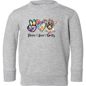 Tie Dye Peace Love Goats Farm Girl Goat Lover Funny Gift Toddler Sweatshirt