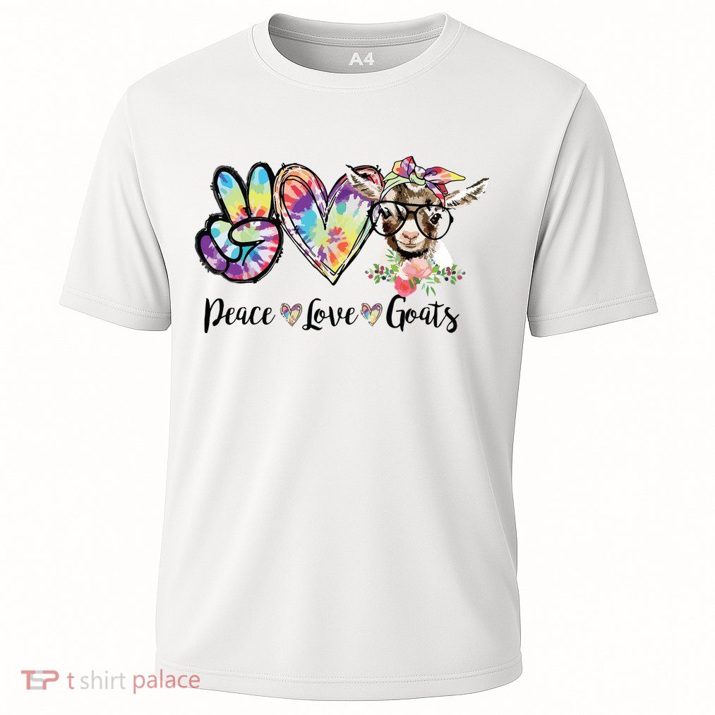 Tie Dye Peace Love Goats Farm Girl Goat Lover Funny Gift Performance Shirt
