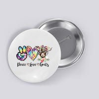 Tie Dye Peace Love Goats Farm Girl Goat Lover Funny Gift Button