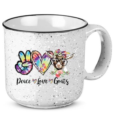 Tie Dye Peace Love Goats Farm Girl Goat Lover Funny Gift 15oz Campfire Ceramic Mug