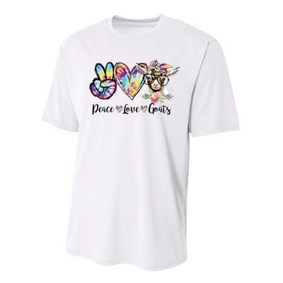 Tie Dye Peace Love Goats Farm Girl Goat Lover Funny Gift Performance Sprint T-Shirt