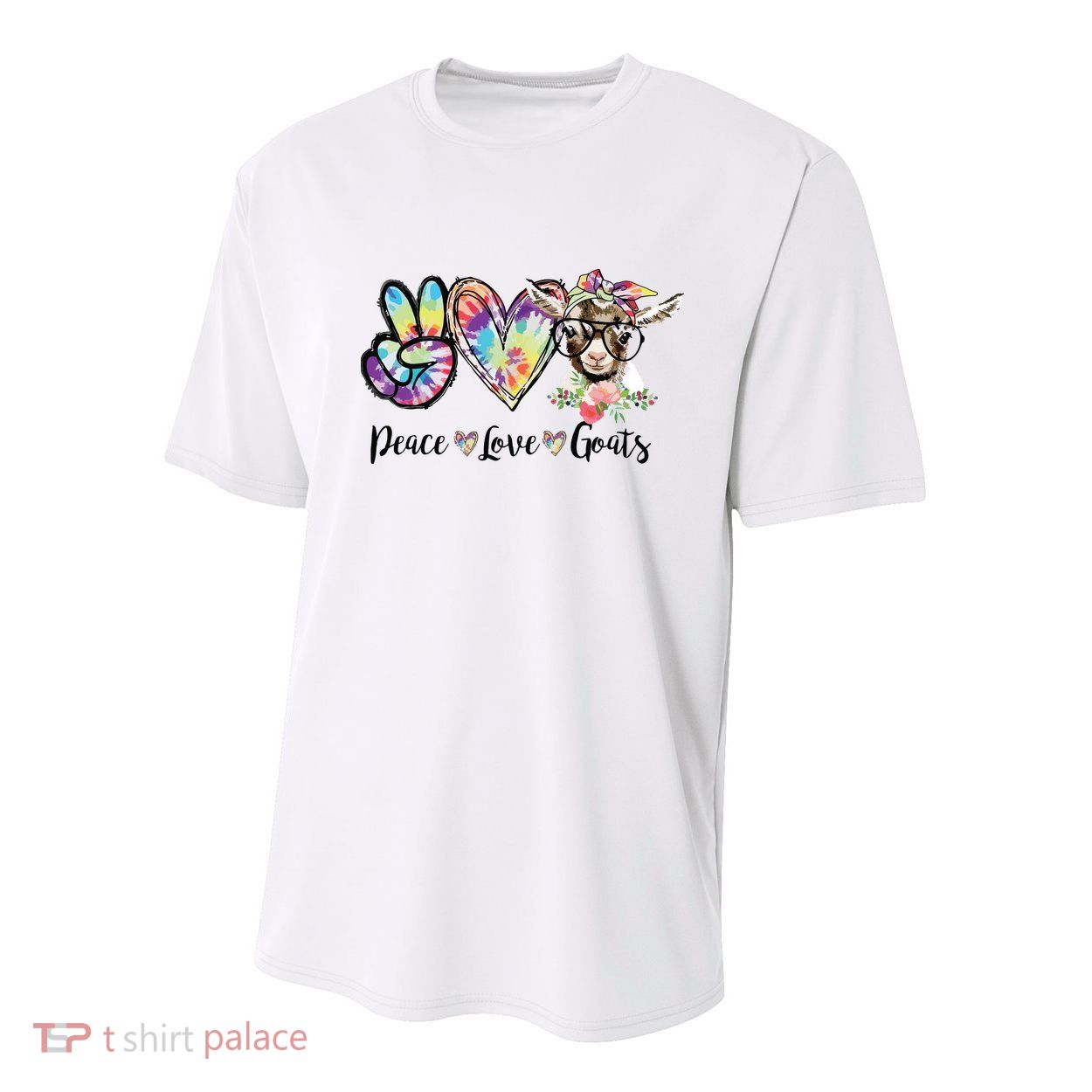 Tie Dye Peace Love Goats Farm Girl Goat Lover Funny Gift Youth Performance Sprint T-Shirt