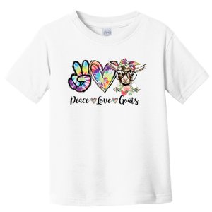 Tie Dye Peace Love Goats Farm Girl Goat Lover Funny Gift Toddler T-Shirt