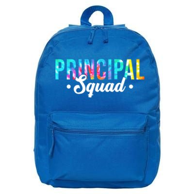 Tie Dye Principal Squad Admin Team Happy First Day Of School Funny Gift 16 in Basic Backpack