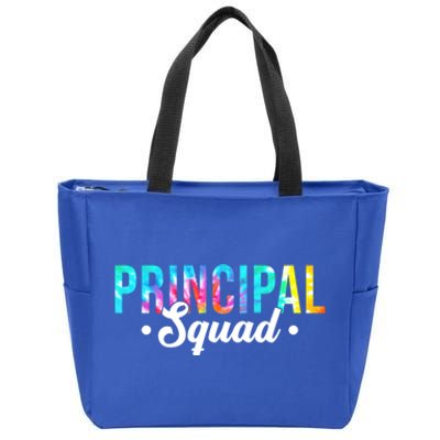 Tie Dye Principal Squad Admin Team Happy First Day Of School Funny Gift Zip Tote Bag