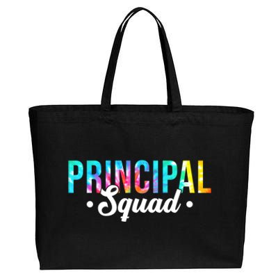 Tie Dye Principal Squad Admin Team Happy First Day Of School Funny Gift Cotton Canvas Jumbo Tote