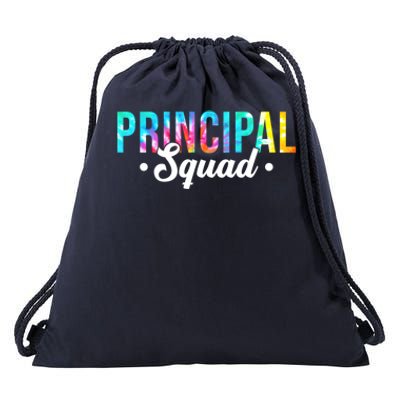 Tie Dye Principal Squad Admin Team Happy First Day Of School Funny Gift Drawstring Bag