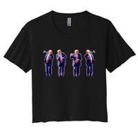 Trump Dance Pro Trump 2024 Trump President Maga 45 47 Women's Crop Top Tee