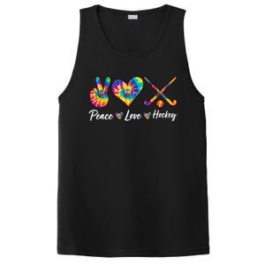 Tie Dye Peace Love Hockey Sports Team Game Player Gift PosiCharge Competitor Tank