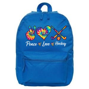 Tie Dye Peace Love Hockey Sports Team Game Player Gift 16 in Basic Backpack