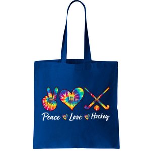 Tie Dye Peace Love Hockey Sports Team Game Player Gift Tote Bag