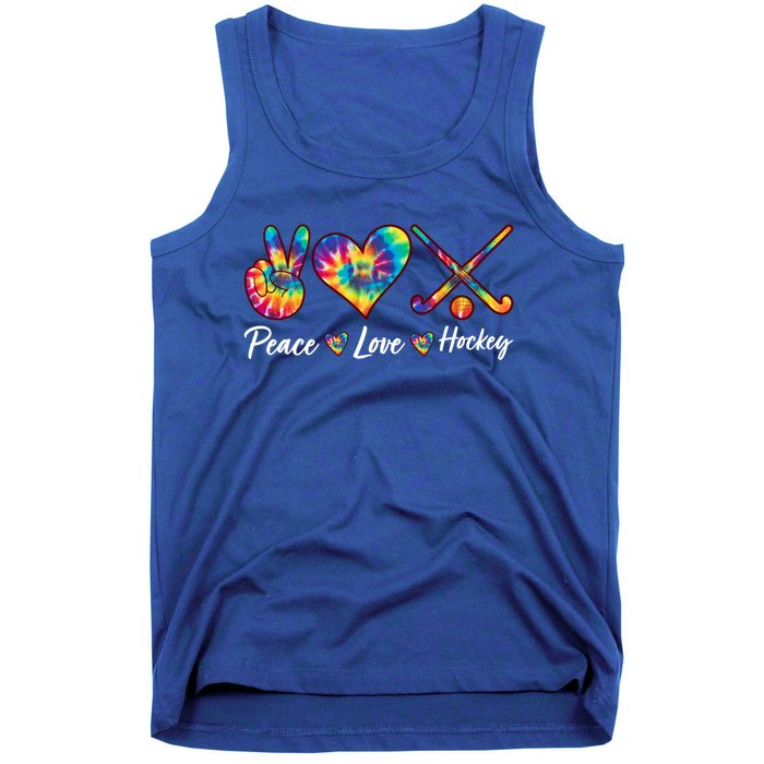 Tie Dye Peace Love Hockey Sports Team Game Player Gift Tank Top